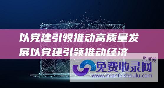 以党建引领推动高质量发展以党建引领推动经济