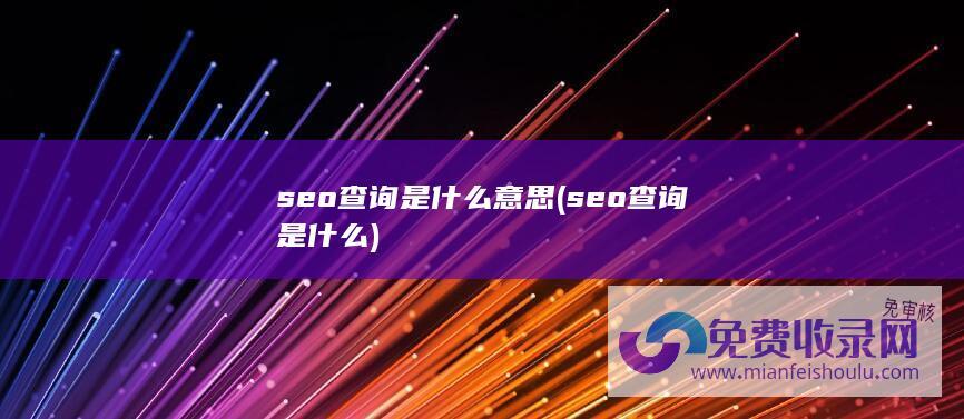 seo查询是什么意思 (seo查询是什么)