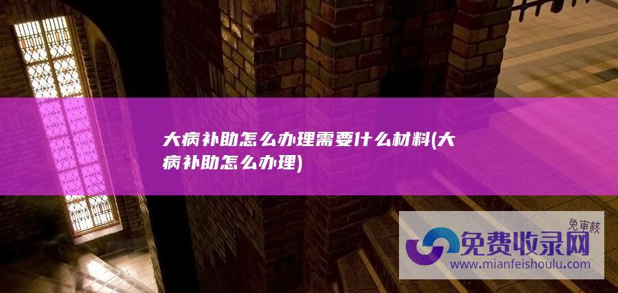 大病补助怎么办理需要什么材料