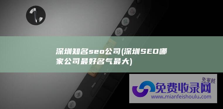 深圳知名seo公司 (深圳SEO哪家公司最好 名气最大)