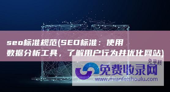 seo标准规范 (SEO标准：使用数据分析工具，了解用户行为并优化网站)