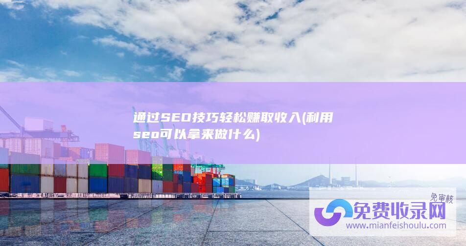 通过SEO技巧轻松赚取收入 (利用seo可以拿来做什么)