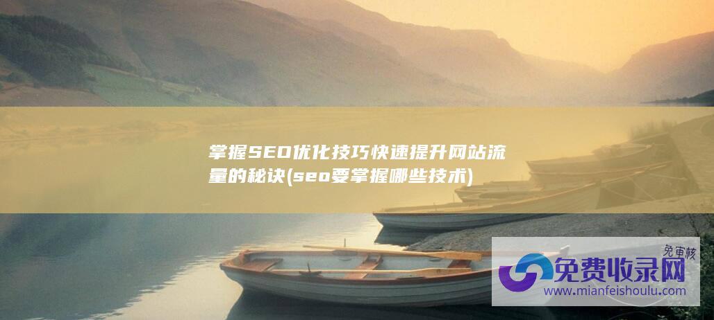 掌握SEO优化技巧 快速提升网站流量的秘诀 (seo要掌握哪些技术)