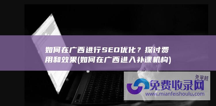 如何在广西进行SEO优化？探讨费用和效果 (如何在广西进入补课机构)