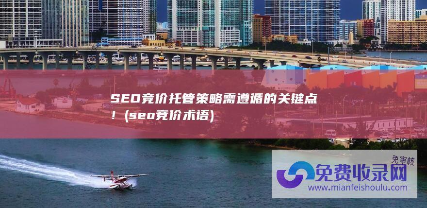 SEO竞价托管策略需遵循的关键点！ (seo竞价术语)