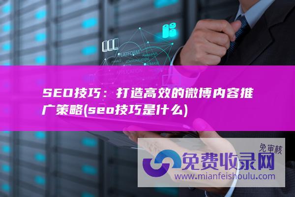 SEO技巧：打造高效的微博内容推广策略 (seo技巧是什么)