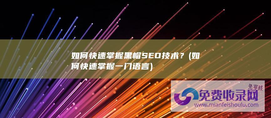 如何快速掌握黑帽SEO技术？ (如何快速掌握一门语言)