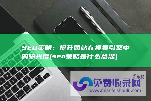 SEO策略：提升网站在搜索引擎中的曝光度 (seo策略是什么意思)