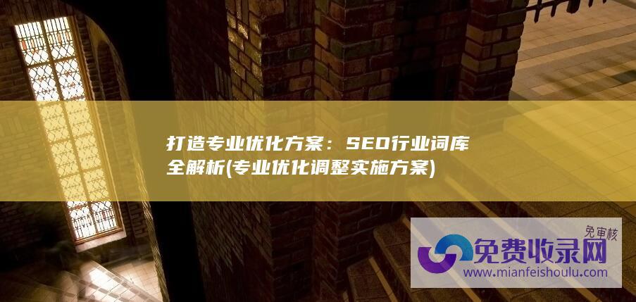 打造专业优化方案：SEO行业词库全解析 (专业优化调整实施方案)