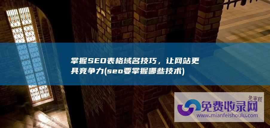 掌握SEO表格域名技巧，让网站更具竞争力 (seo要掌握哪些技术)