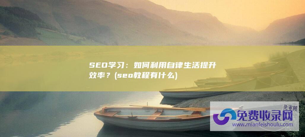 SEO学习：如何利用自律生活提升效率？ (seo教程有什么)