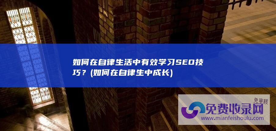 如何在自律生活中有效学习SEO技巧？ (如何在自律生中成长)