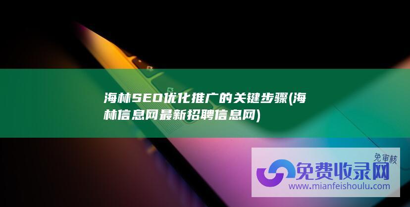 海林SEO优化推广的关键步骤 (海林信息网最新招聘信息网)