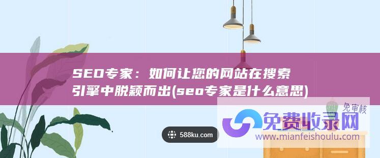 SEO专家：如何让您的网站在搜索引擎中脱颖而出 (seo专家是什么意思)