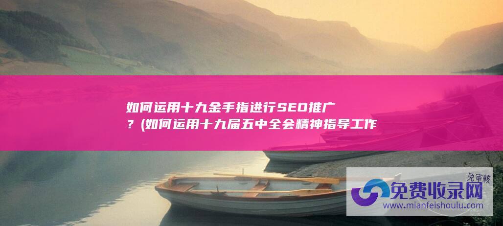 如何运用十九金手指进行SEO推广？ (如何运用十九届五中全会精神指导工作)