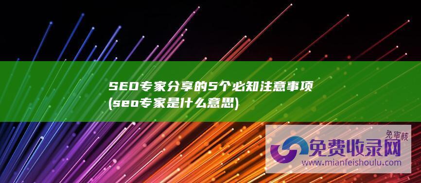 SEO专家分享的5个必知注意事项