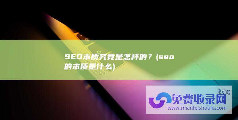 seo的本质是什么