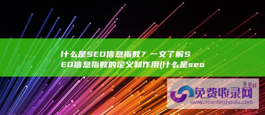 什么是SEO信息指数？一文了解SEO信息指数的定义和作用 (什么是seo和sem有什么区别)