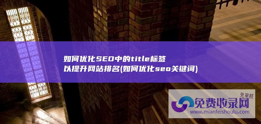 如何优化SEO中的title标签以提升网站排名 (如何优化seo关键词)