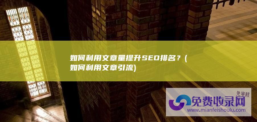 如何利用文章量提升SEO排名？ (如何利用文章引流)