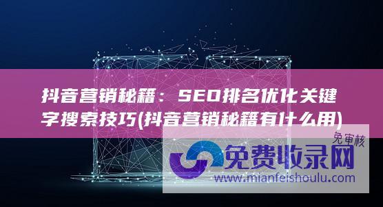 抖音营销秘籍：SEO排名优化关键字搜索技巧 (抖音营销秘籍有什么用)