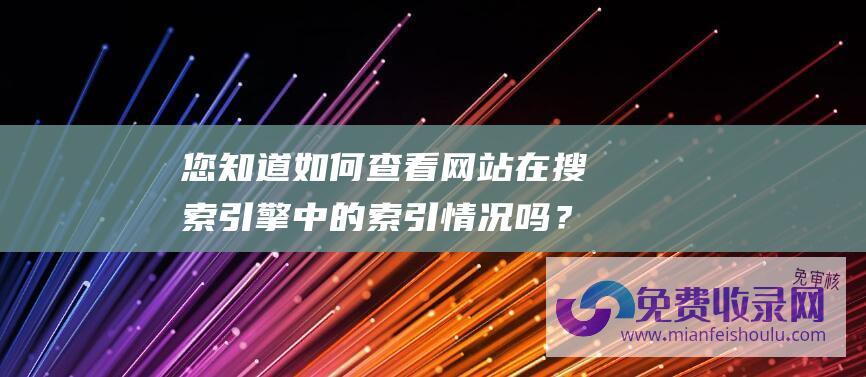 您知道如何查看网站在搜索引擎中的索引情况吗？